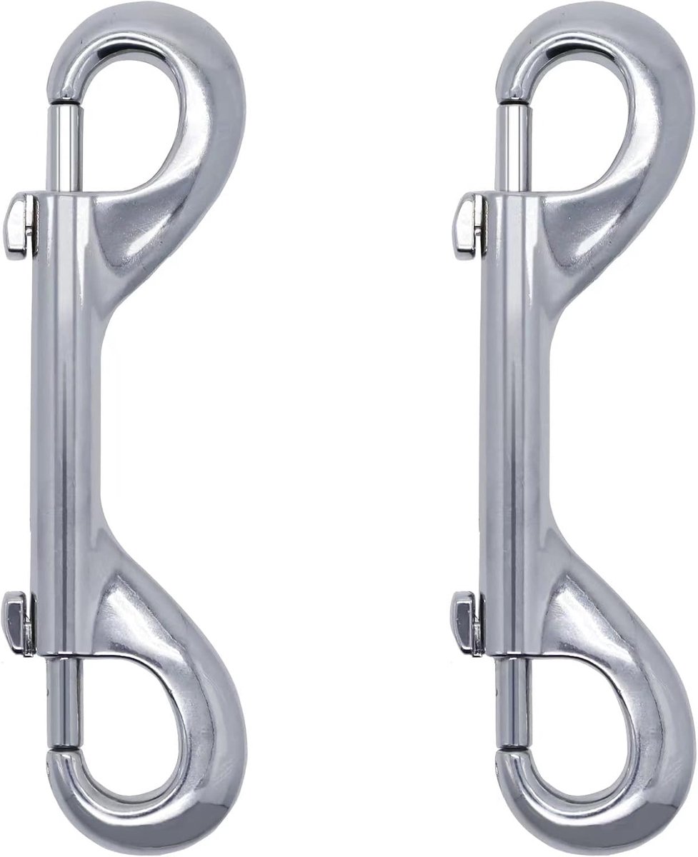 Double Ended Bolt Snaps - Haak - Trigger Clips - Kettingen - Metalen Clips - Sleutelhanger - 4.65 Inch - 2 stuks