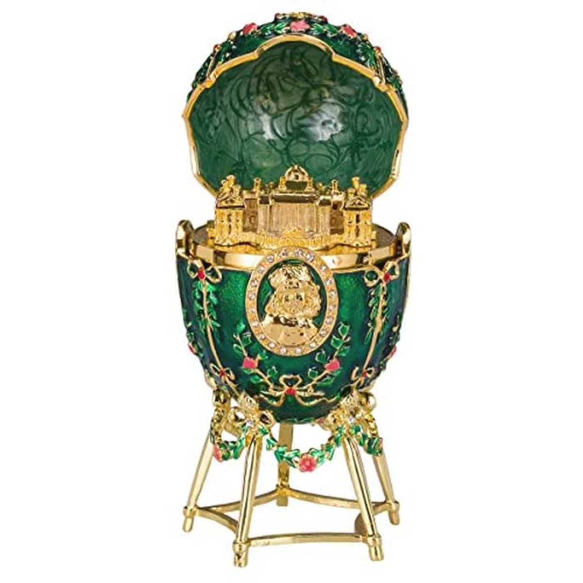 Fabergé-stijl Alexander Palace juwelendoos - 14 cm groen
