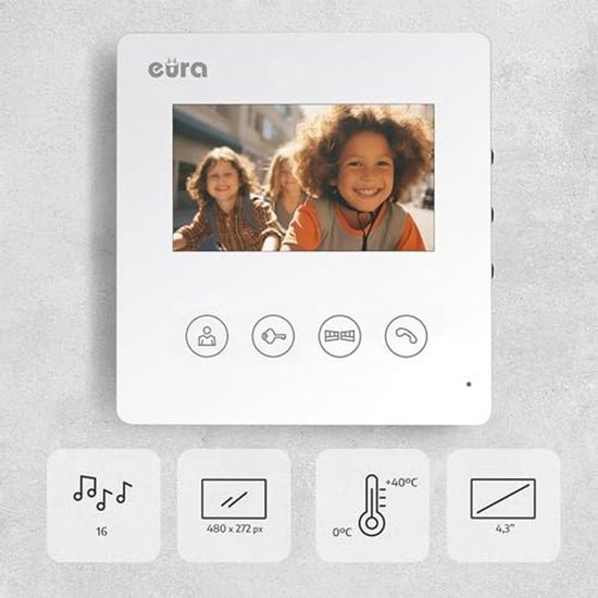 Video deurintercom met 4,3-inch kleurenmonitor en twee ingangen — afbeelding 2