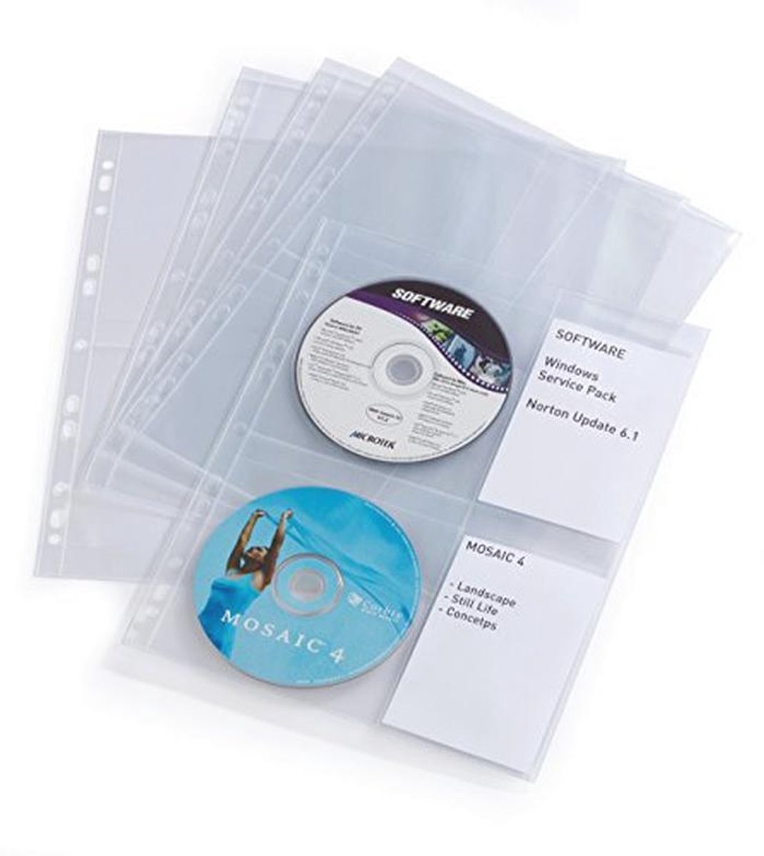 CD/DVD Hoezen voor 4 Schijven - 10 Stuks - Transparant