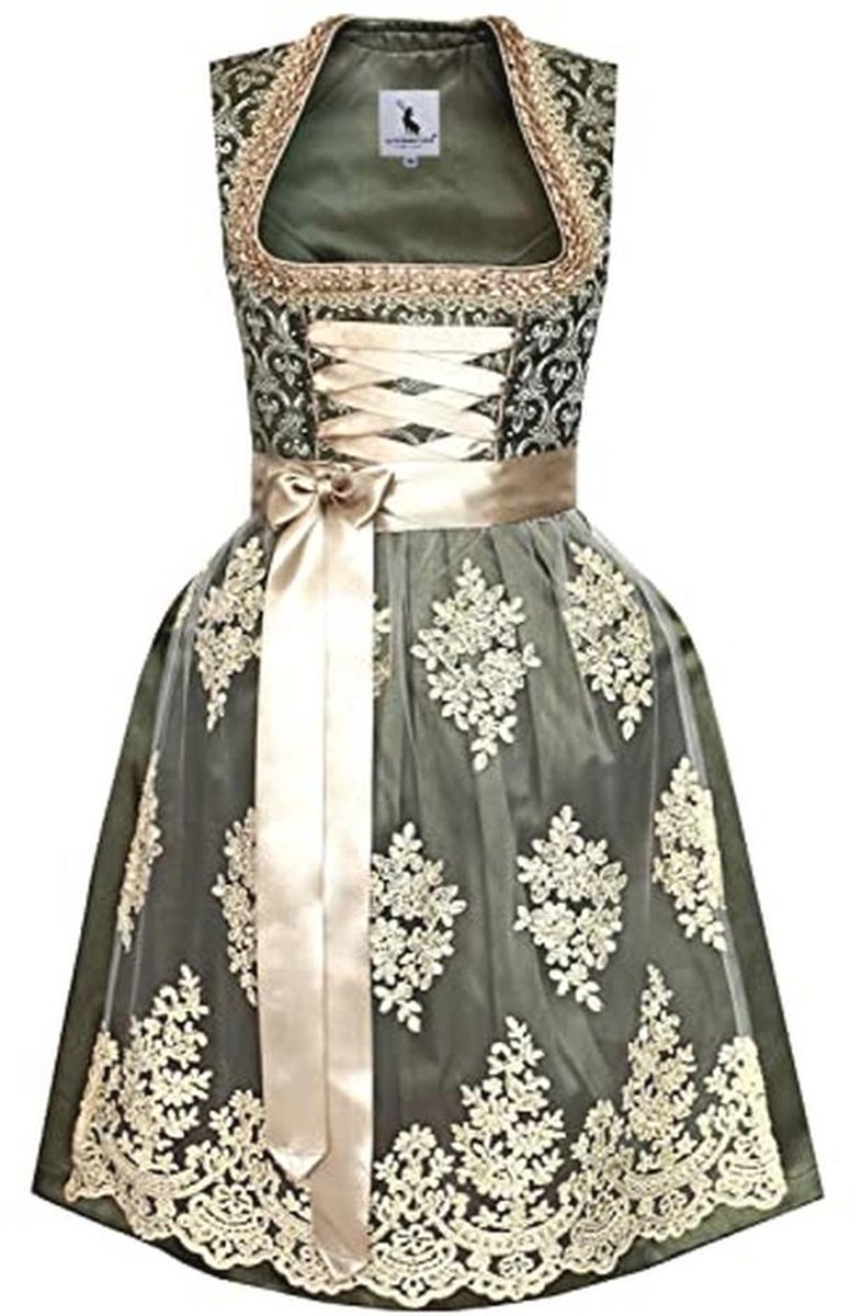 Midi-dirndl met kanten schort, exclusieve collectie, maat 32-52