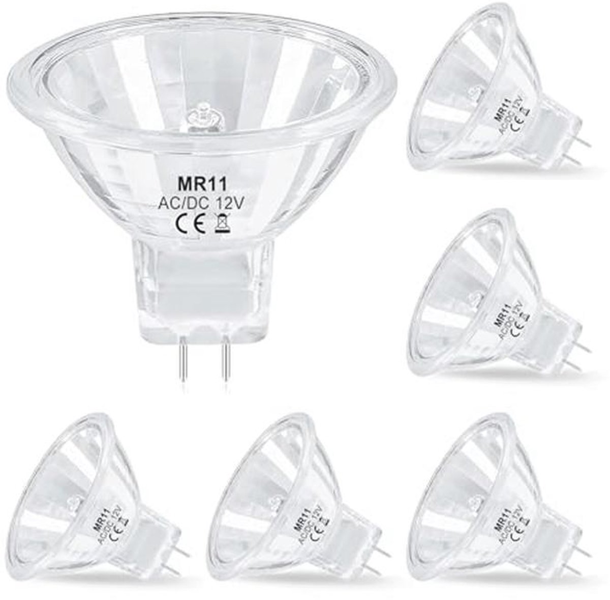 Dimbare MR11 Halogeenlampen 12V 20W - Warm Wit 2700K - Set van 6