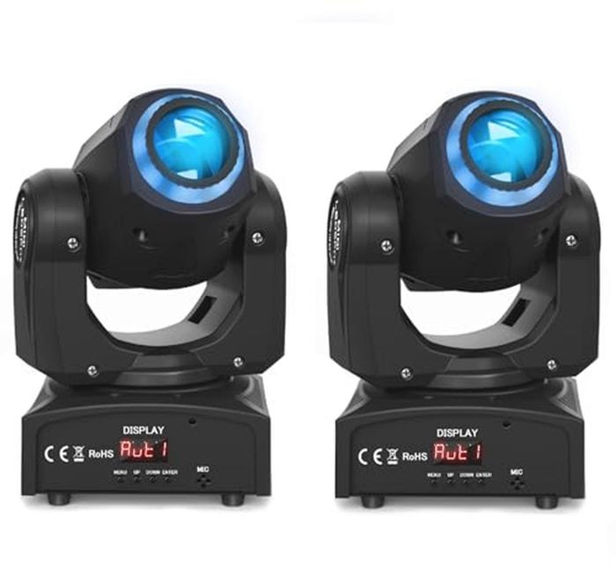 Professionele 50 W Lyre LED Beam Podiumlicht met RGBW Kleuren en Stroboscoop Effecten