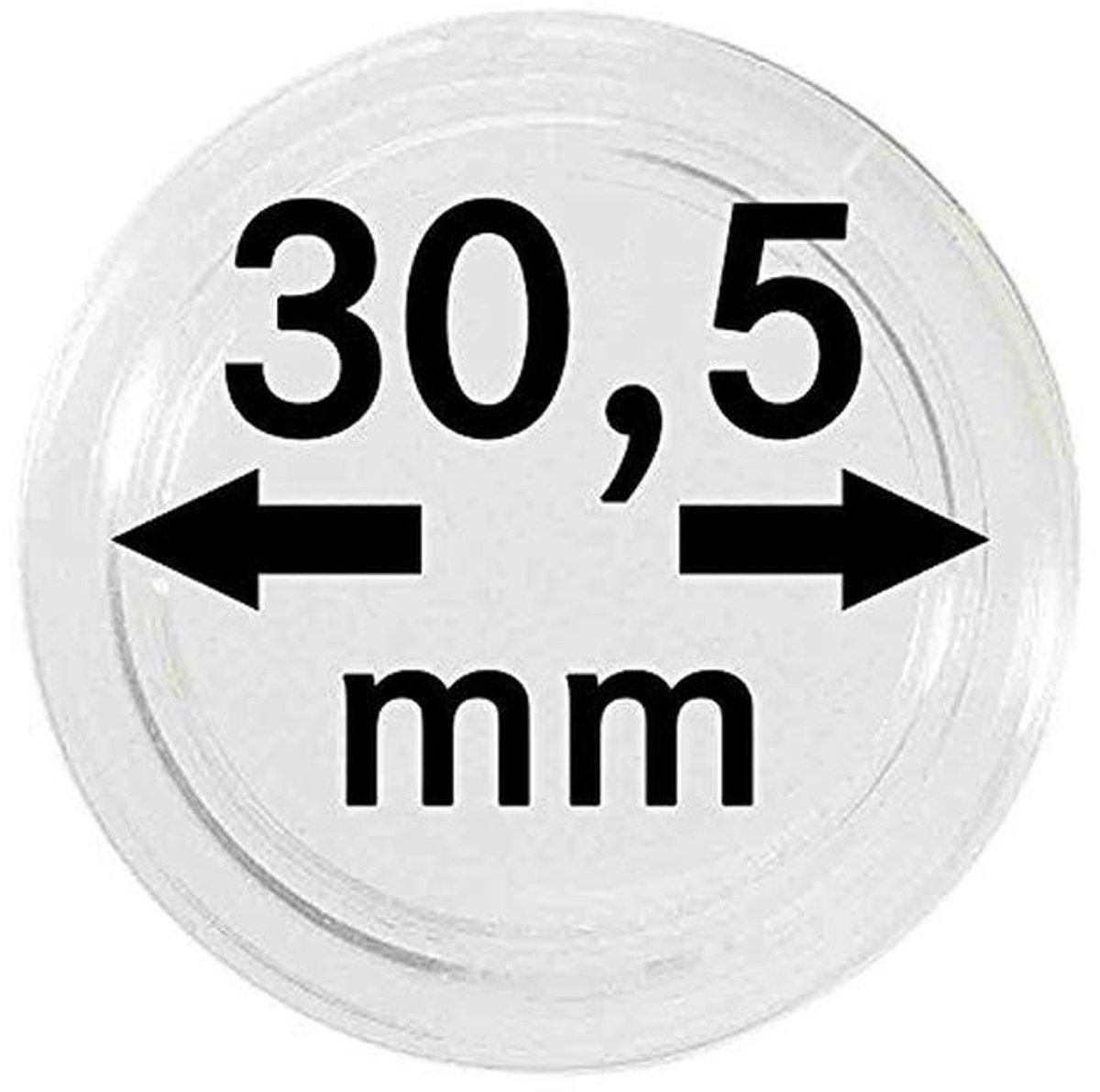 Muntcapsules binnendiameter 30,5 mm - verpakking van 10 stuks voor verzamelmunten