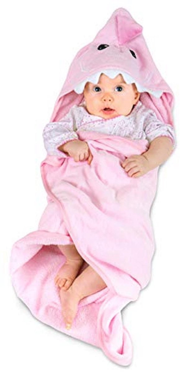 Zachte babyhanddoek met capuchon voor pasgeborenen en peuters - 100% katoen (roze)