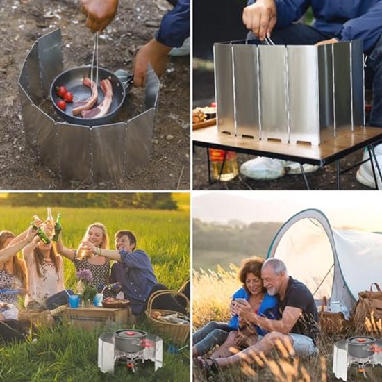 Opvouwbaar Campingkooktoestel met Windscherm - Voor BBQ, Picknick en Kamperen — afbeelding 3