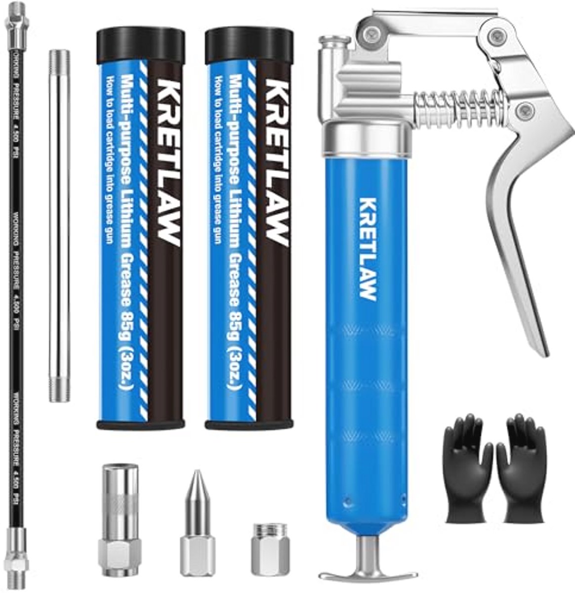 Mini Vetspuit Set 3000 PSI met Flexibele Slang en Dubbele Vetpatronen voor Automotive en Marine