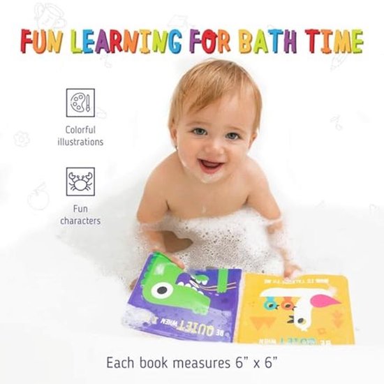 Babybadboeken - 4 waterdichte en zwevende babyboeken voor educatief badplezier — afbeelding 5