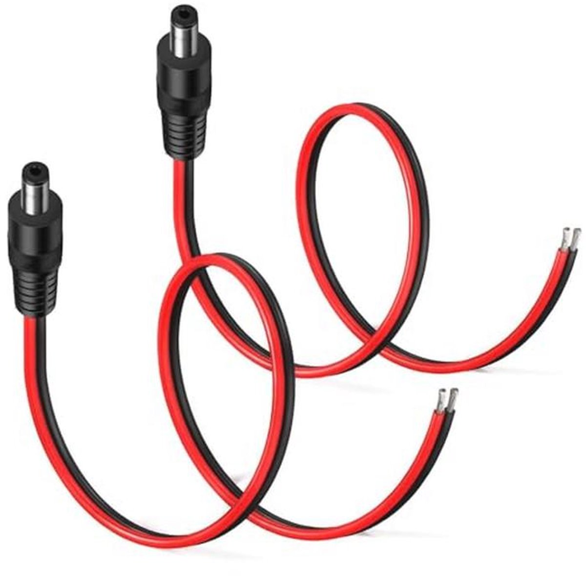 2 Stuks 14AWG DC 12V 10A 5.5x2.1mm Male DC Voedingskabel Pigtails voor CCTV Beveiligingscamera
