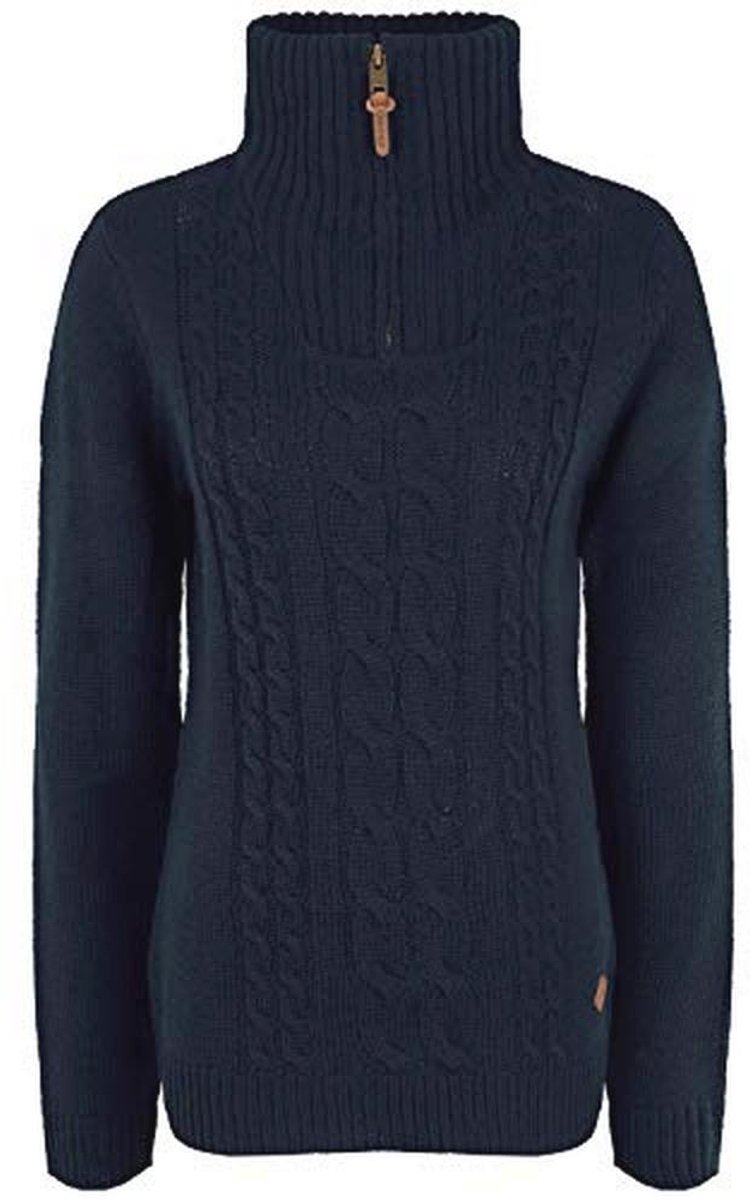 Dames Gebreide Troyer Chunky Knit Pullover met Opstaande Kraag - M