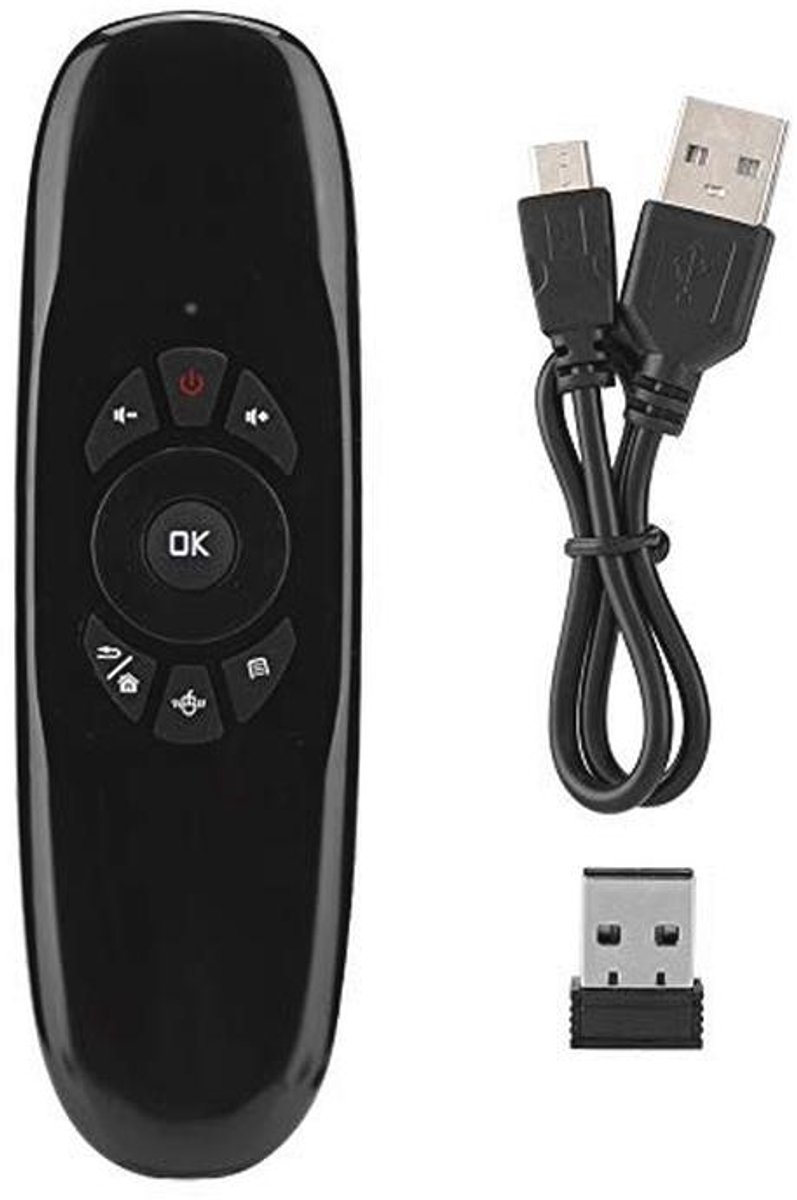 Draadloze Mini Afstandsbediening met USB Ontvanger voor PC, TV en Tablet