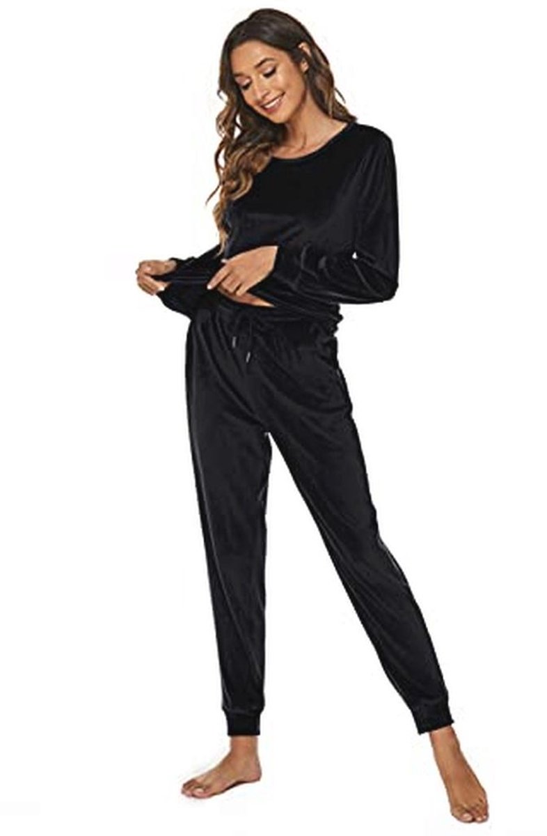 Dames Velours Trainingspak - Comfortabele Tweedelige Pyjama Set