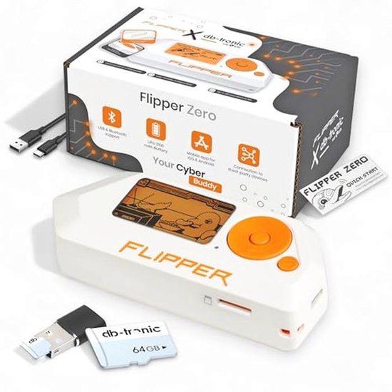 Flipper Zero Set avec carte 64GB et adaptateur lecteur de carte USB