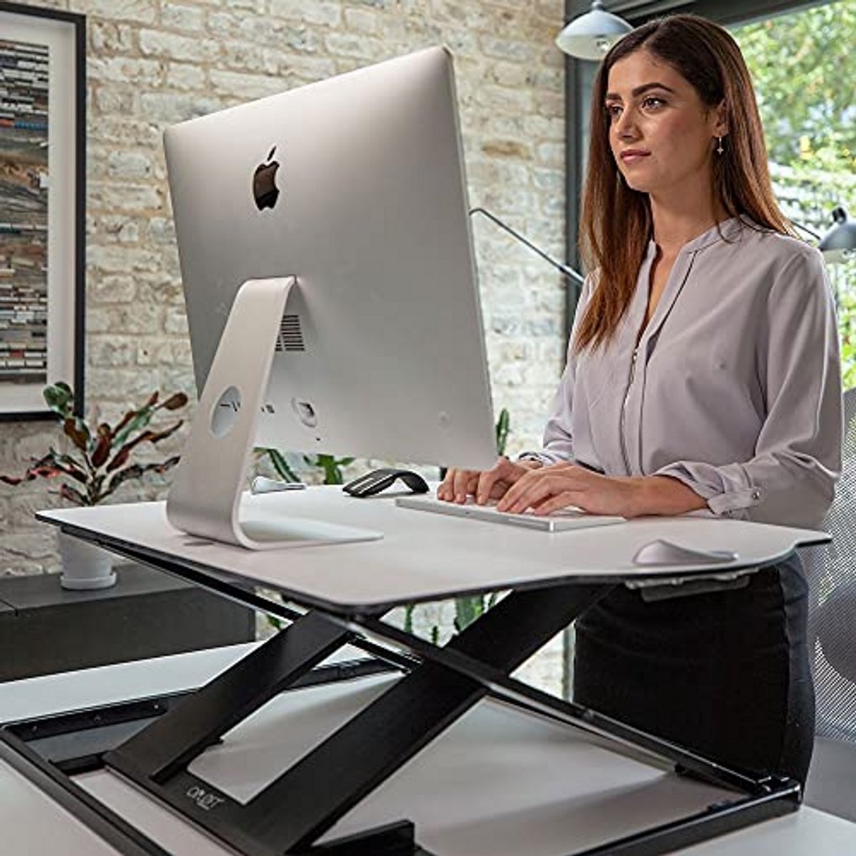 Ergonomisch Zit-Sta Bureau en Monitorarmen - Draagbare Bureau Converter voor Thuis en Kantoor