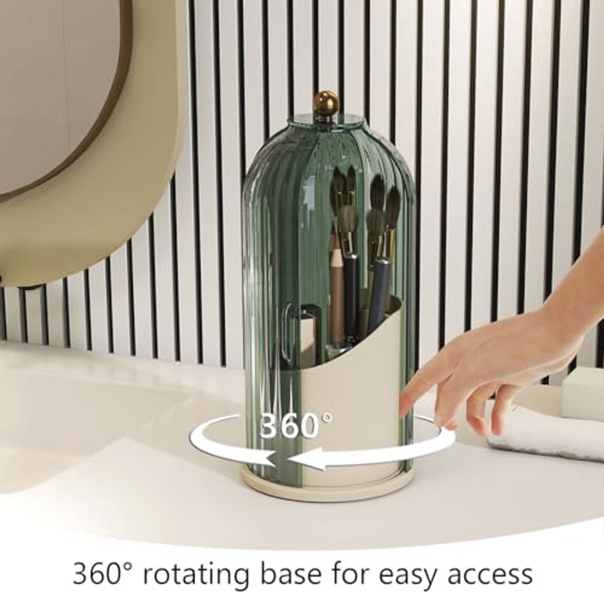 360° Draaiende Make-up Borstelhouder met Stofafdekking