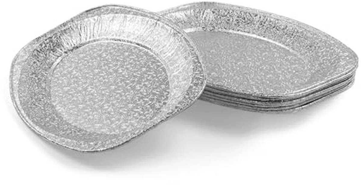 Set van 10 ovale aluminium dienbladen - 24,5 x 35 cm voor gebak en buffet