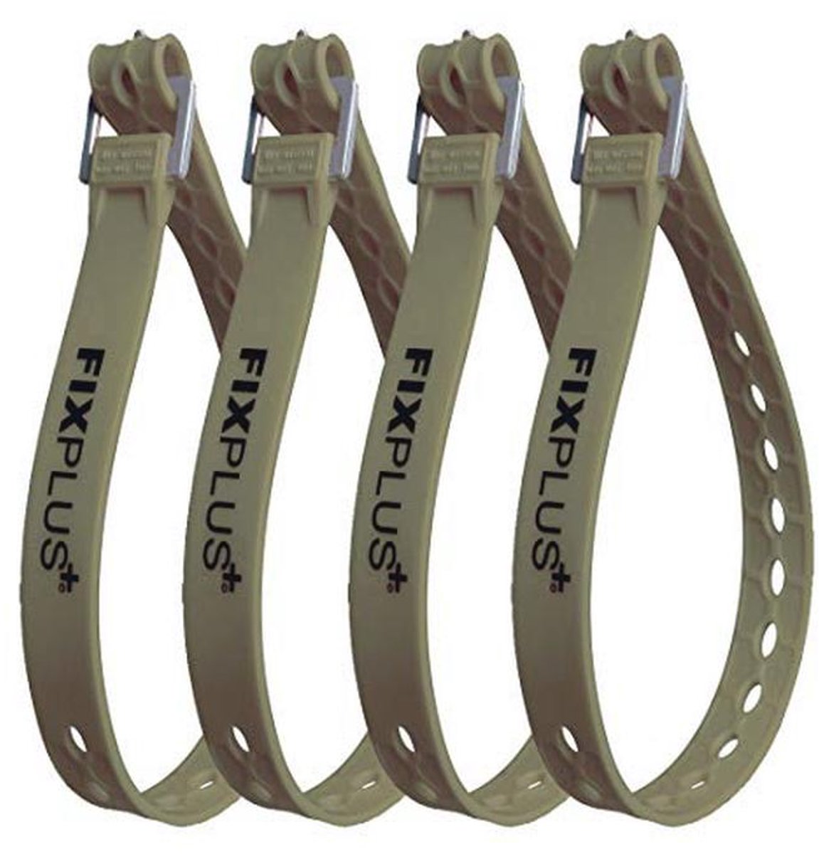 Sjorbanden set van 4 - veelzijdige spanbanden voor bevestigen en bundelen, flexibele kunststof met aluminium gesp 66 cm x 2,4 cm (olijfgroen)