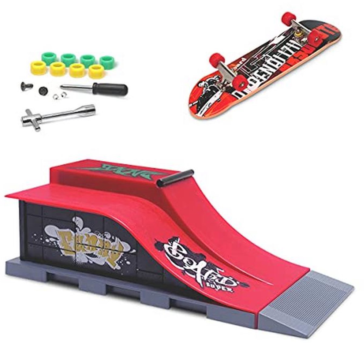 Skatepark set met Mini Finger Skateboard Speelgoed voor jongeren Grijs