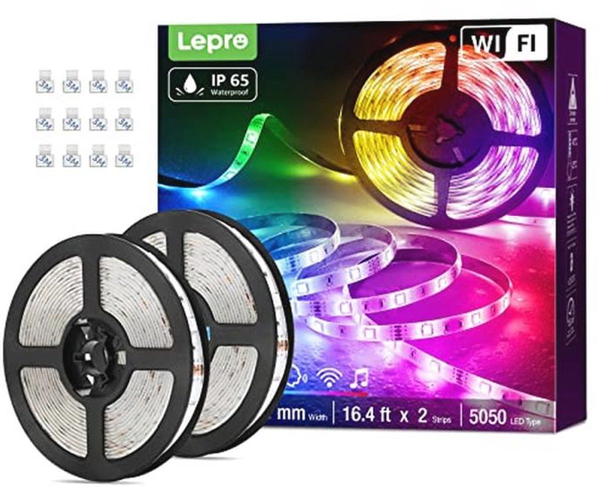 10 meter RGB LED strip - Dimbaar, Waterdicht en Wifi-compatibel voor Binnen en Buiten