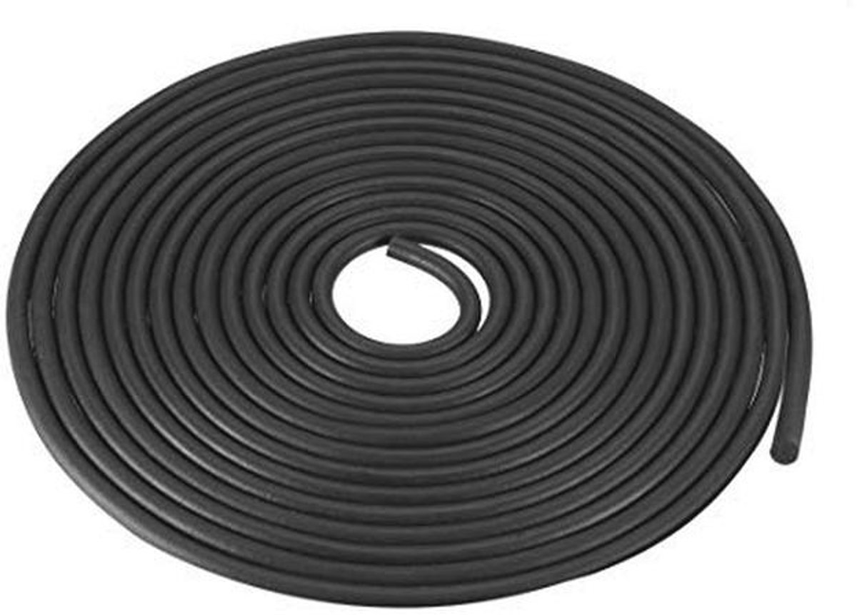 Rubberen afdichtstrip schuim 5 mm diameter - 5 meter lang zwart