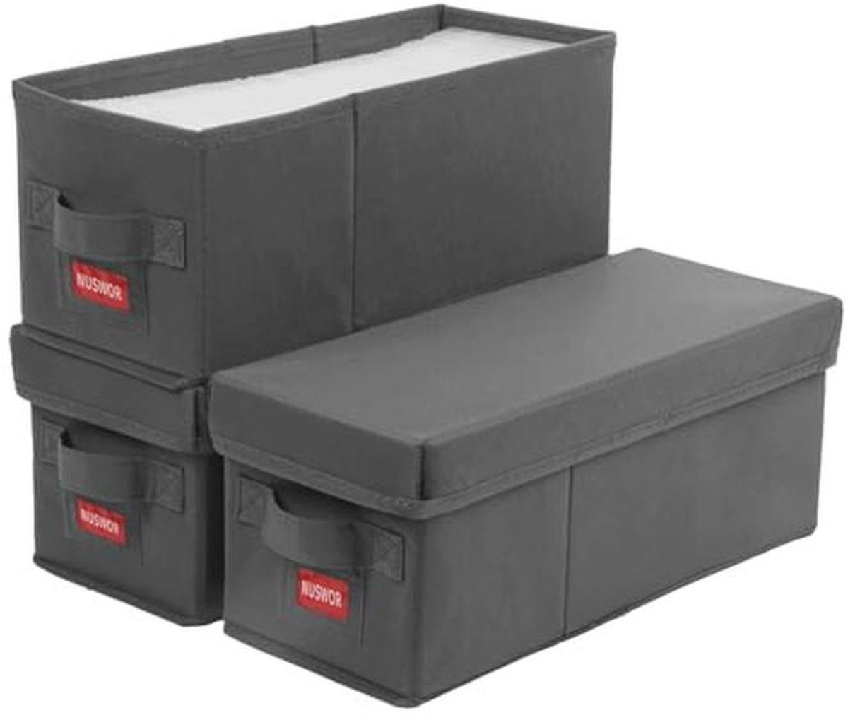 Stapelbare CD Opbergdoos voor 105 CD's - 3 Pack - Grijs