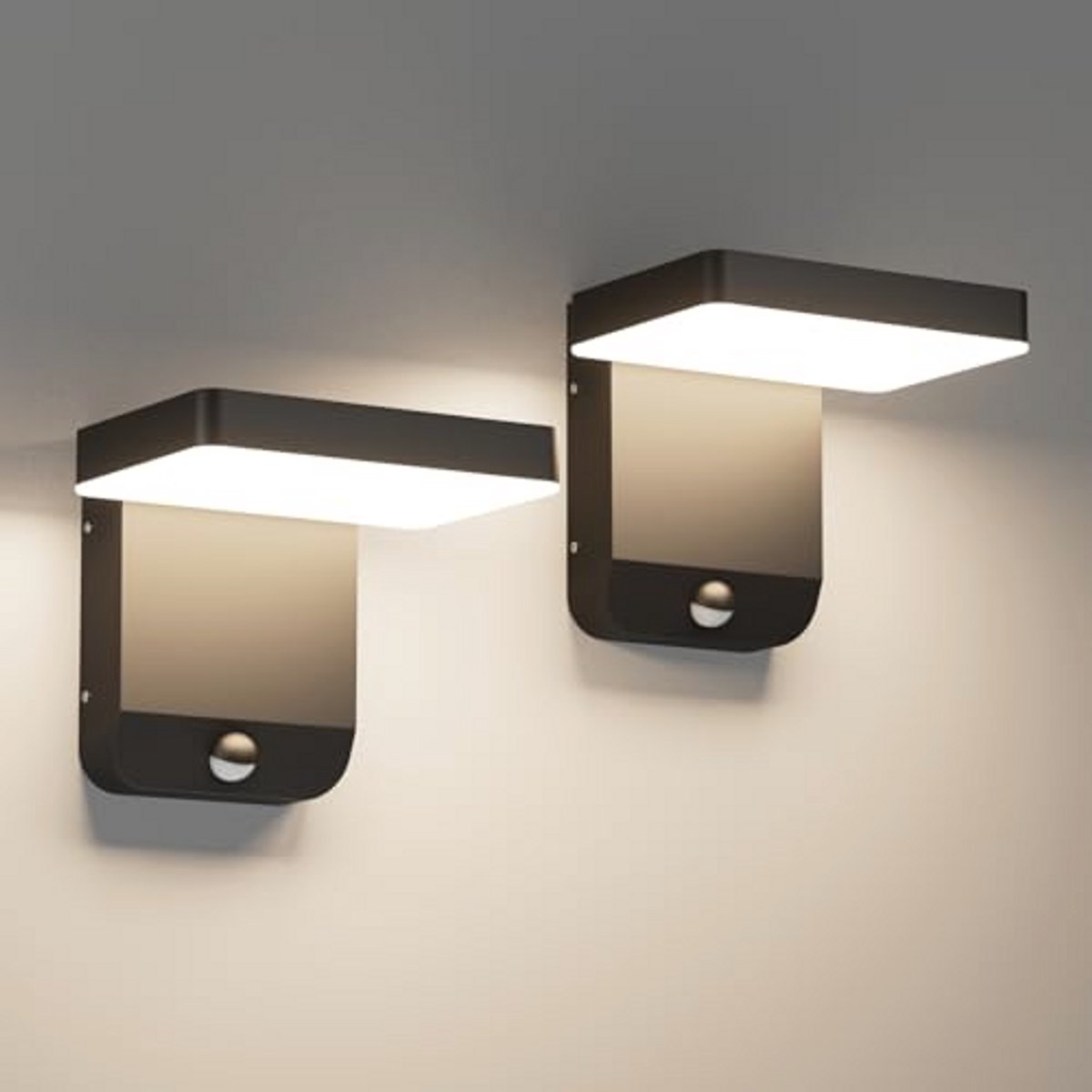 LED Buiten Wandlamp met Bewegingsmelder - IP65 Waterdicht, 4000K Neutraal Wit Licht voor Tuinen, Balkons en Garages
