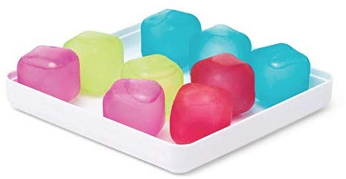 Herbruikbare ijsblokjes en lade - Regenboog, kunststof