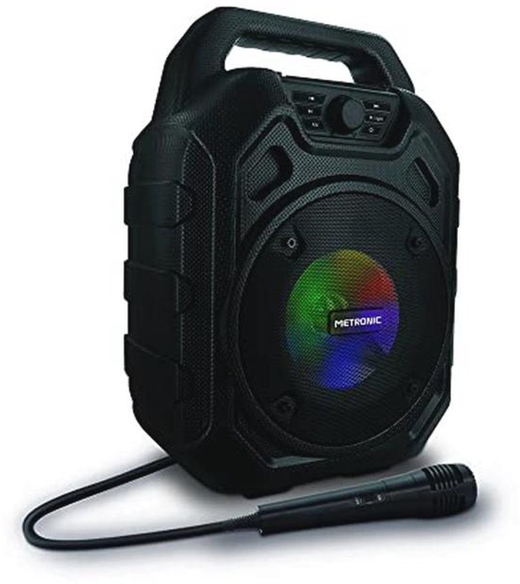 Draagbare Bluetooth-luidspreker met LED-lamp, 45 W, USB, micro-SD, AUX, microfooningang en FM-radio