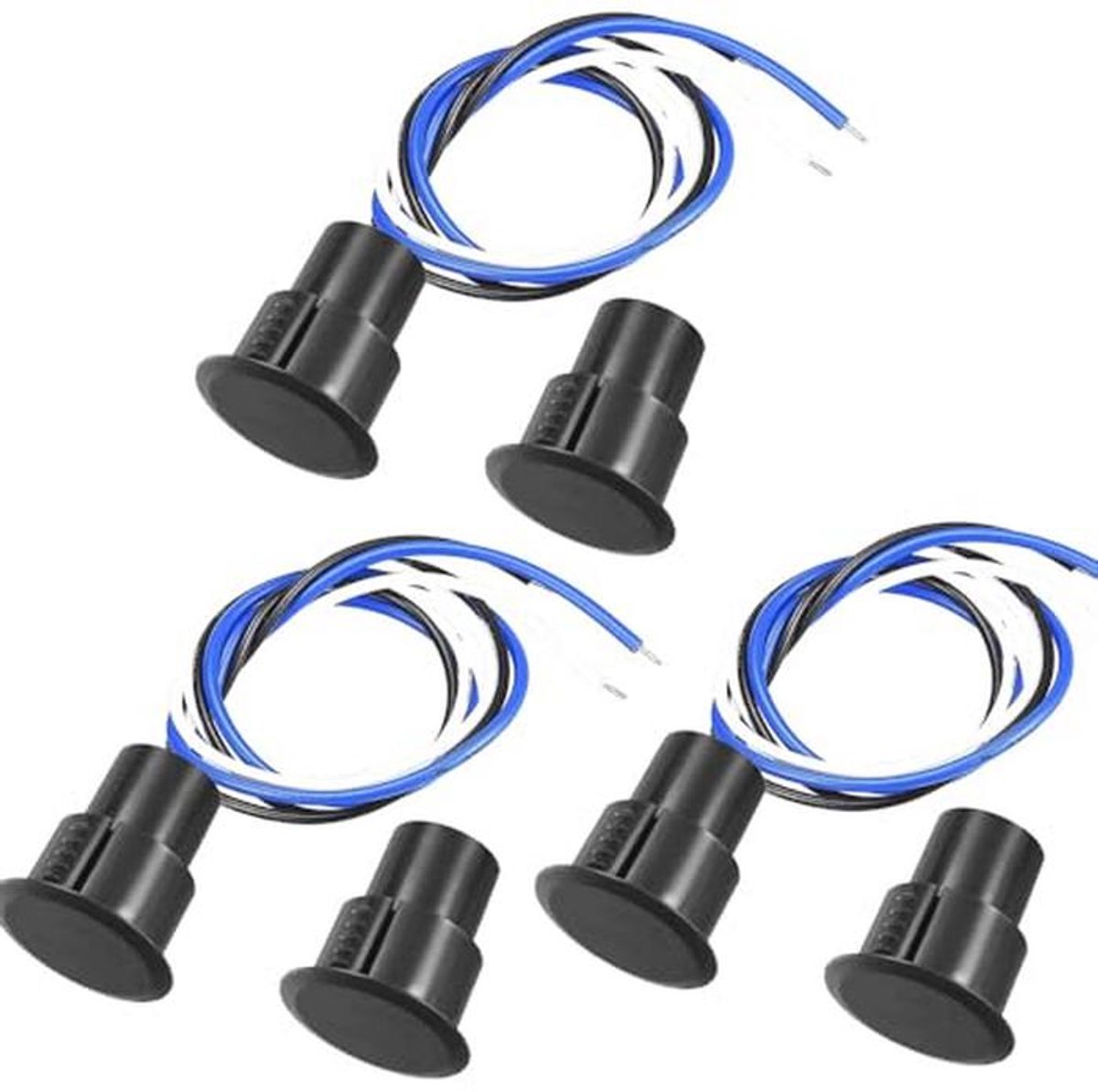 Magnetische Deurschakelaar NC + NO - 3 Draden Verzonken Veiligheidsraam Contact Sensor Alarm (Pack van 3)