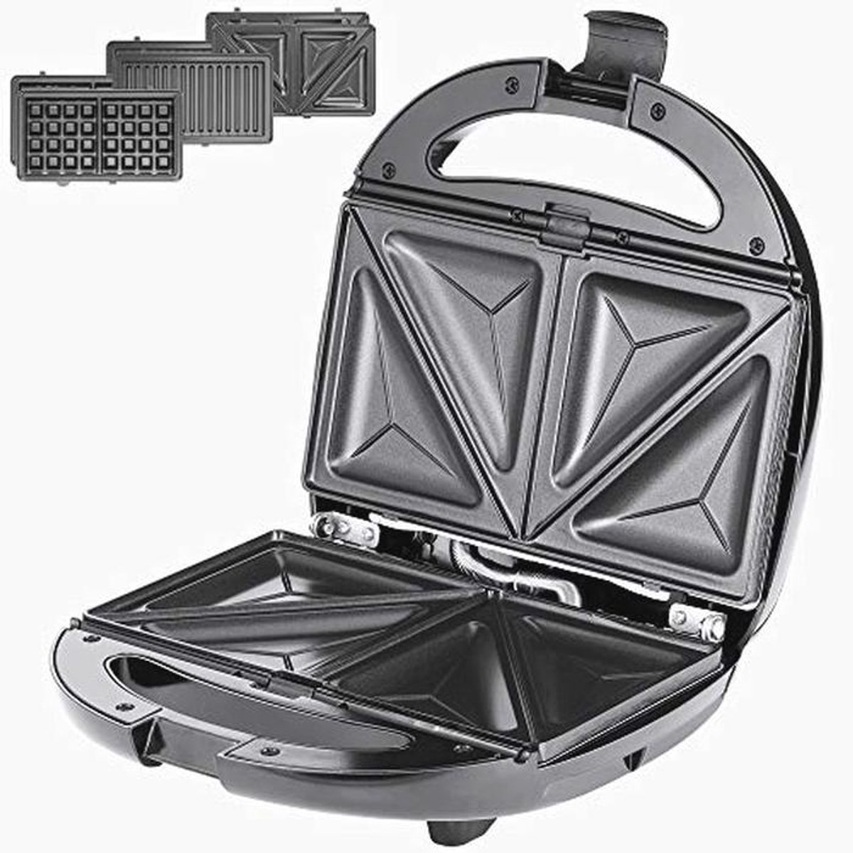 3-in-1 Contactgrill en Tosti Apparaat met Wafelijzer - Elektrisch 800W