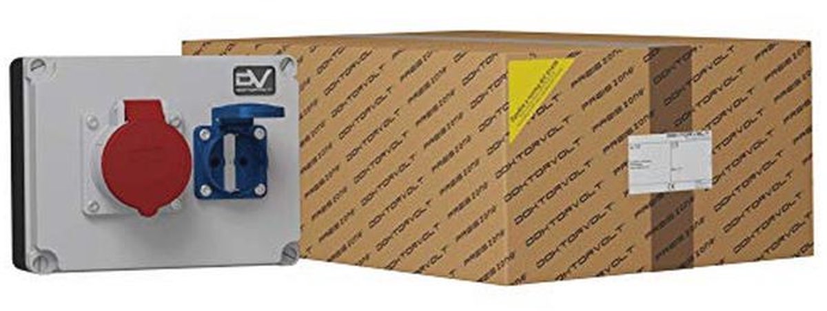 Industriële Stekkerdozen met Stroomverdeler en Stopcontacten 1x16A 1x230V