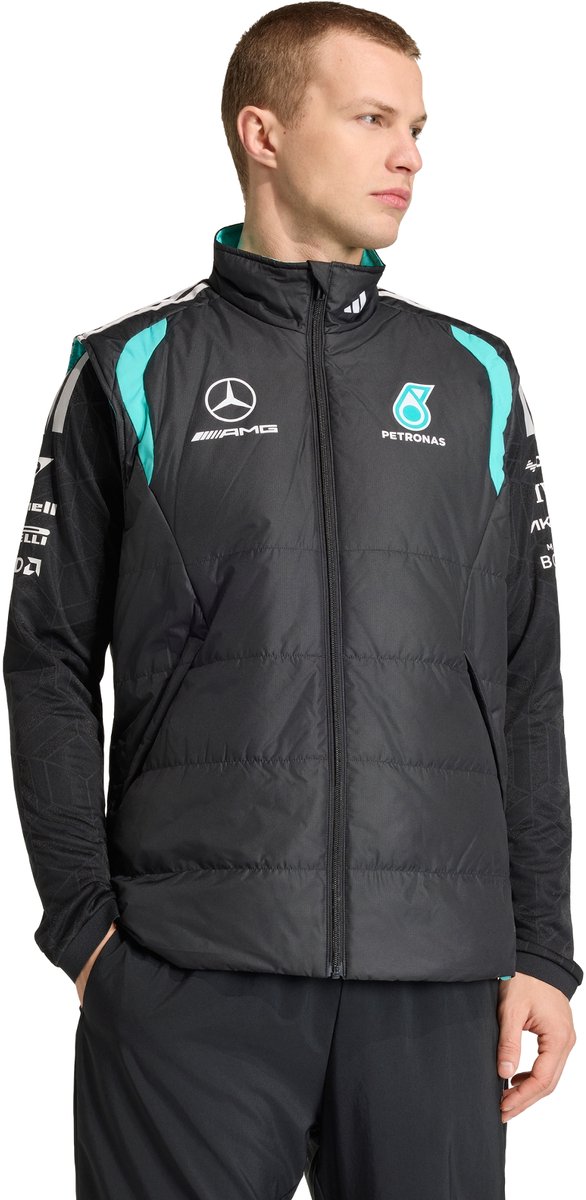 Adidas Performance Mercedes Amg Petronas Formula 1 Team Mechanics Gilet Heren Zwart
