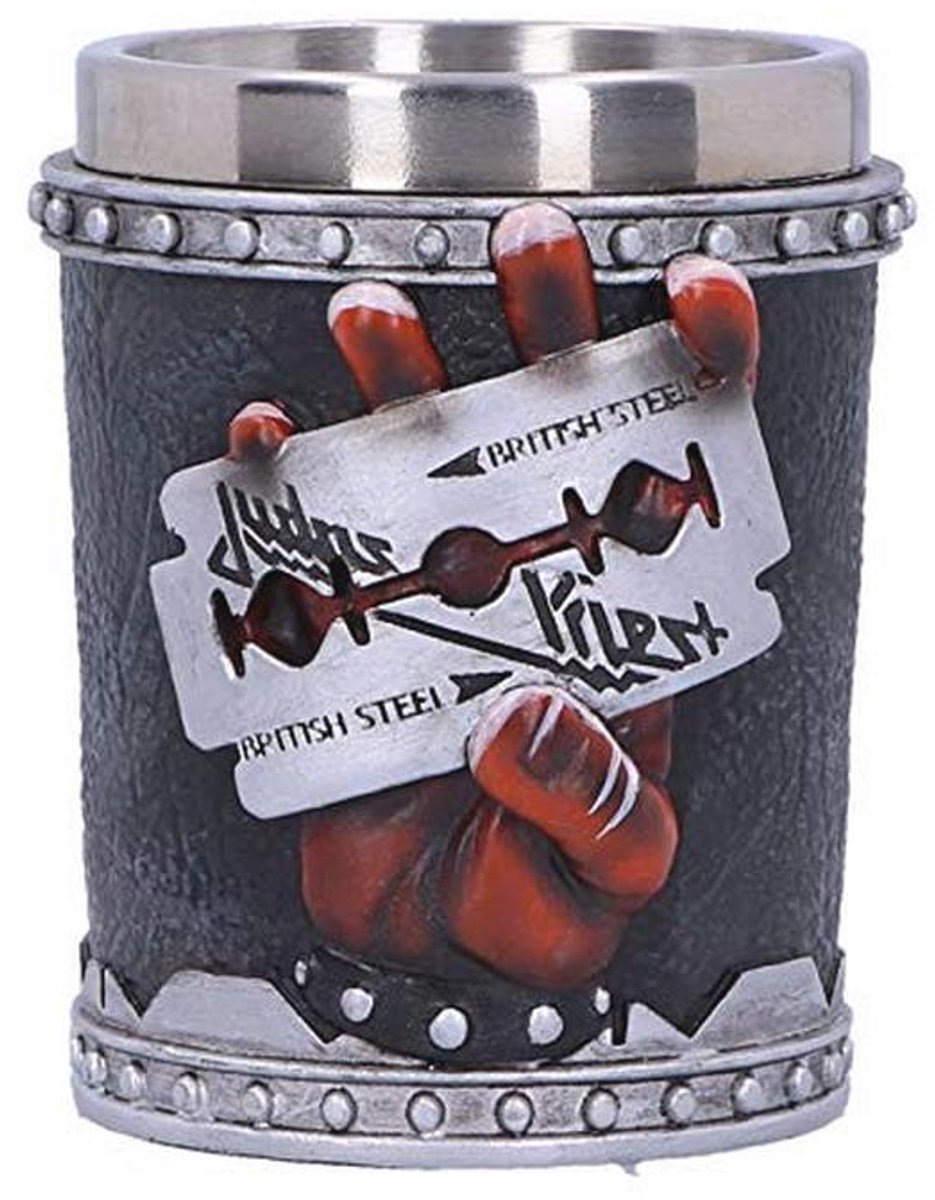Borrelglas British Steel Album - 7,5 cm voor Rockliefhebbers