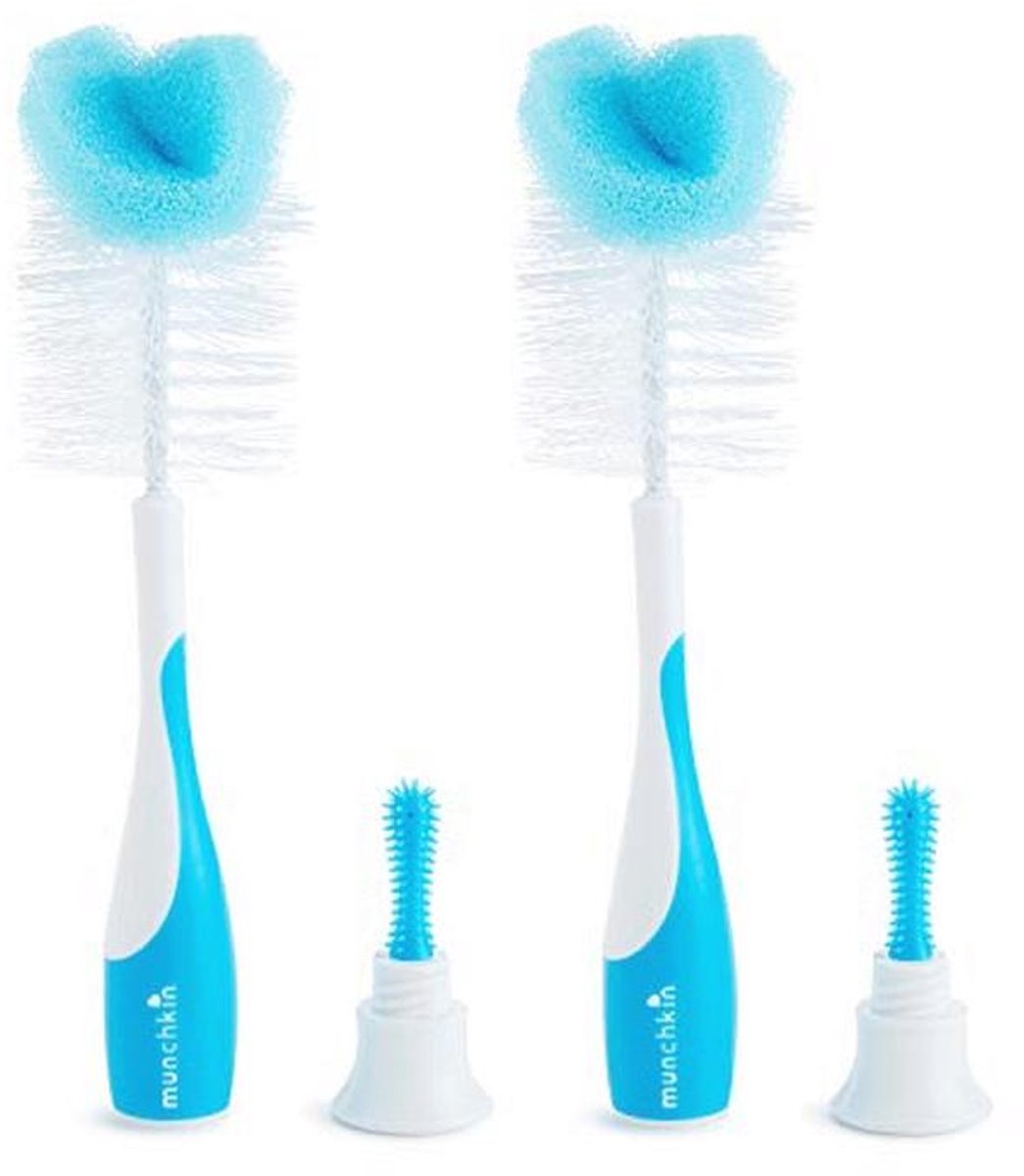 2-In-1 Flessen Borstel Set voor Babyflessen en Spenen - Zacht en Herbruikbaar, Vaatwasserbestendig, 2 Stuks