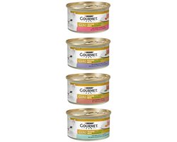 Purina Gourmet Gold Mousse met vochtige groenten, kat, lam, eend, rood, kabeljauw, 96 blikjes à 85 g