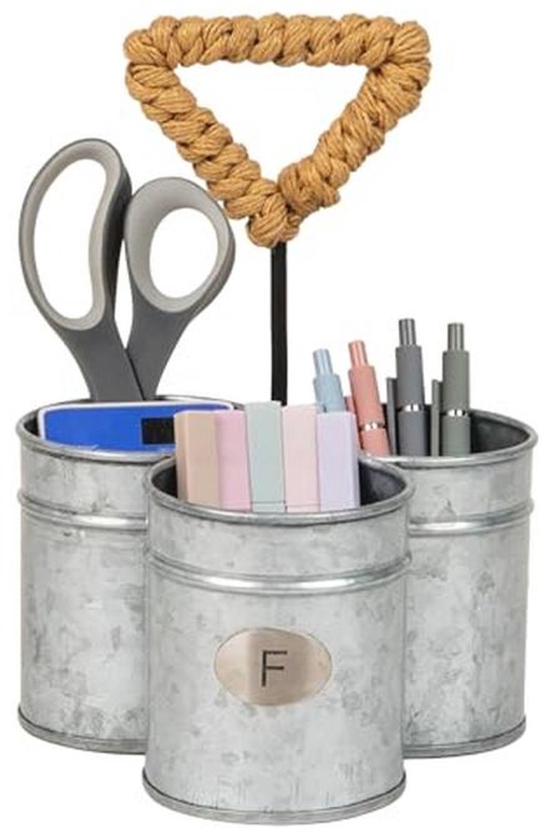 Bestekhouder en Organizer van Gegalvaniseerd Metaal - 7" L x 7" B x 10" H