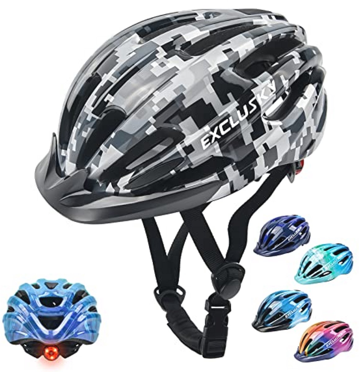 Fietshelm voor Kinderen met Licht en Vizier - Veiligheid en Comfort voor Jongens en Meisjes 5-13 Jaar, 50-57 cm