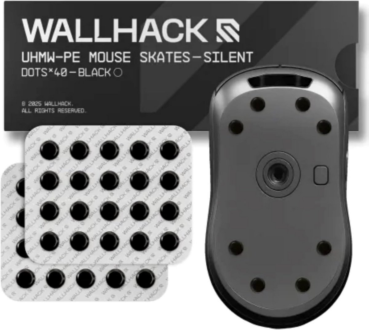 Universele Stille Muisskates UHMW-PE Dots - Verbeterde Gaming Performance op Stof & Glas