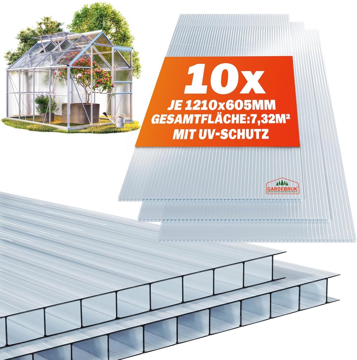 Dubbelwandige Dakplaten 6mm voor Broeikas en Terras | Uv-bestendig Polycarbonaat