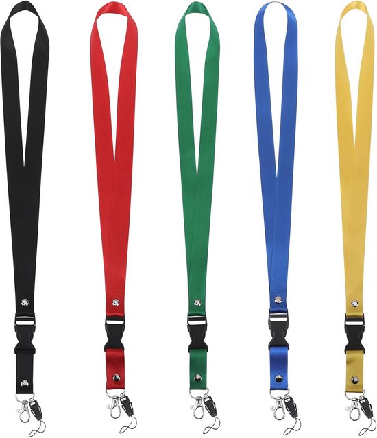 Wisdompro Schlüsselband Lang 3 Stück, Abnehmbarer Schlüsselbänder mit Schlüsselanhänger Clip Haken, Lanyard für Ausweise, Schlüssel (Rot/Schwarz/Blau