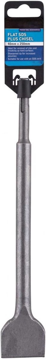 Platte SDS Plus Beitel 40mm voor Tegels en Metselwerk Verwijderen - 250mm