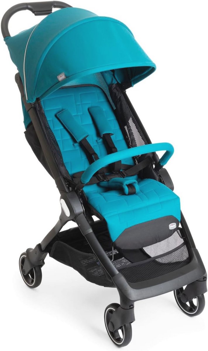 Opvouwbare ultralichte buggy tot 22 kg met kantelbare rugleuning, gevoerde schouderbanden en regenbescherming