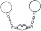 Sleutelhangers voor stellen - Sleutelhangers - Hartvormige handjes - Gemaakt van zinklegering - Valentijnsdagcadeau - Voor vriendjes, vriendinnen, echtgenotes, echtgenoten, verloofden en vrienden