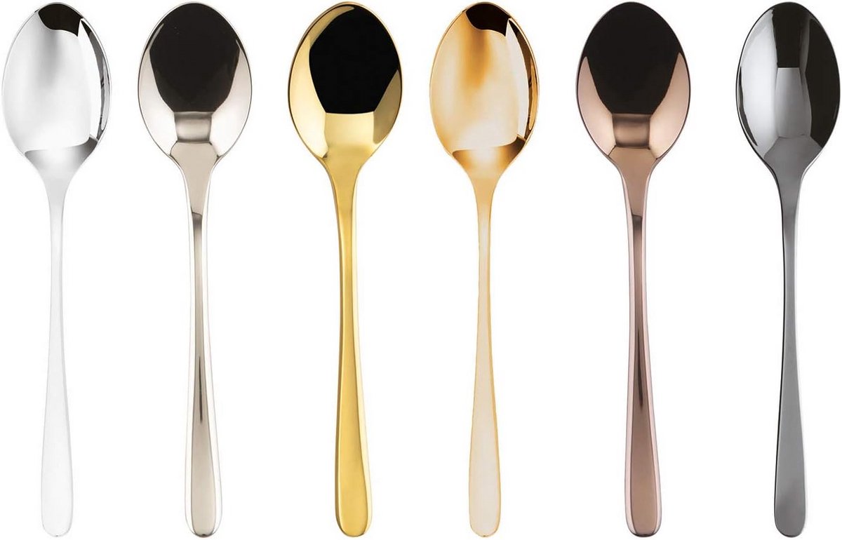 Set van 6 Kleurrijke Espresso Lepels - Vaatwasserbestendig