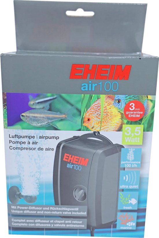 FEDOUR Stille aquariumluchtpomp, 3 W, zuurstofpomp 300 l/u, krachtige beluchter voor aquaria tot 450 liter, inclusief alle accessoires