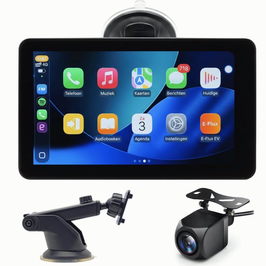 ENVO 7 inch CarPlay scherm met Apple CarPlay, Android Auto, MirrorLink, achteruitrijcamera, plug & play