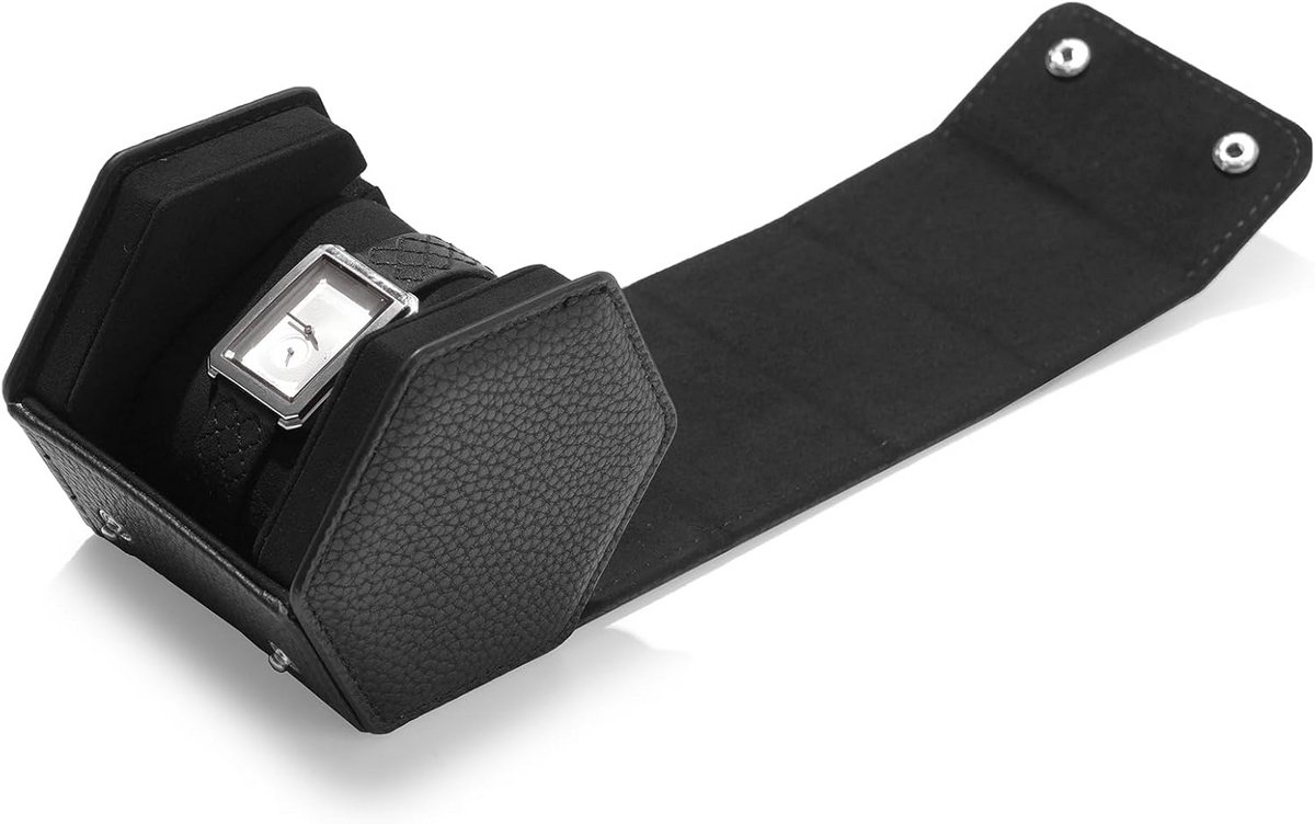 Luxe Zeshoekige Opbergdoos voor Horloges en Sieraden van PU-leer