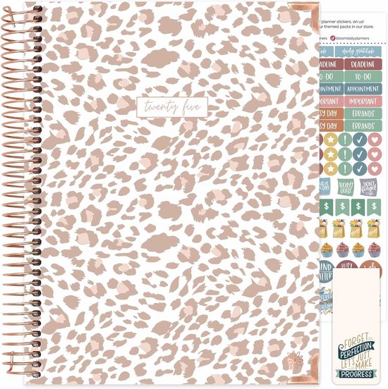 POPRUN Week to View 2026 Dagboek Groot (25,5 x 20,5 cm) Spiraal Harde Kaft Wekelijkse Werkplanner 25 met Grote Schrijfruimte, Maandelijkse Tabs, 100GSM Papier (Pacific Green
