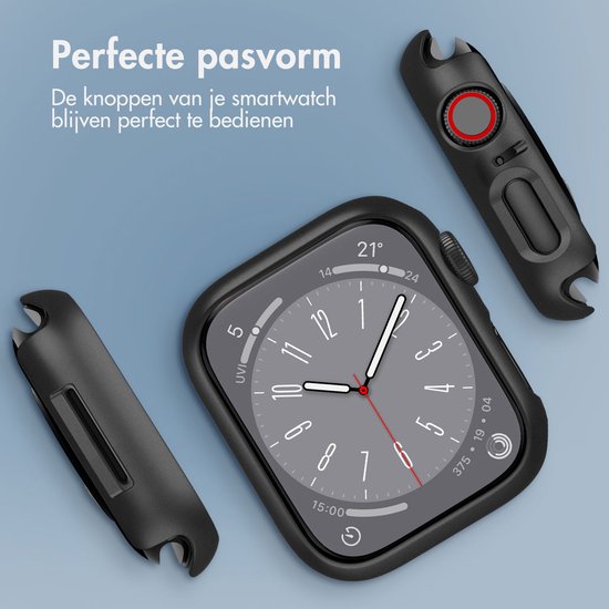 iMoshion Hardcase + Protecteur d'écran pour Apple Watch Series 4-6/SE 44 mm - Zwart