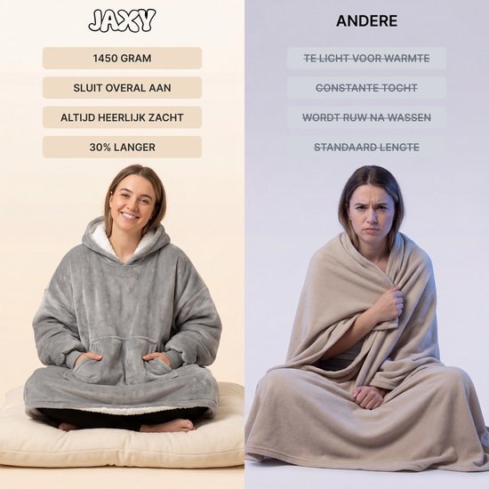 Snuggie - Snuggle Hoodie - Fleece Deken Met Mouwen